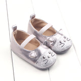 Bright leather little mouse baby shoes Silver 0 - Tophatter Daily Deals