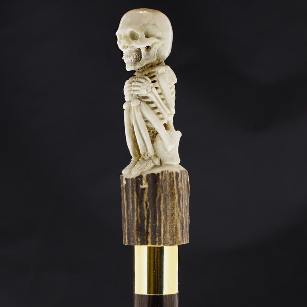 Scallywag Bone Handle Walking Cane w/Custom Shaft and Collar Bone Handles - Tophatter Daily Deals