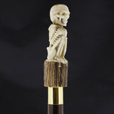 Scallywag Bone Handle Walking Cane w/Custom Shaft and Collar Bone Handles - Tophatter Daily Deals