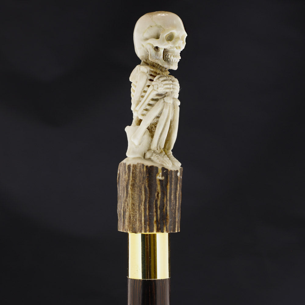Scallywag Bone Handle Walking Cane w/Custom Shaft and Collar Bone Handles - Tophatter Daily Deals