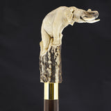 Elephant Bone Handle Walking Cane w/Custom Shaft and Collar Bone Handles - Tophatter Daily Deals