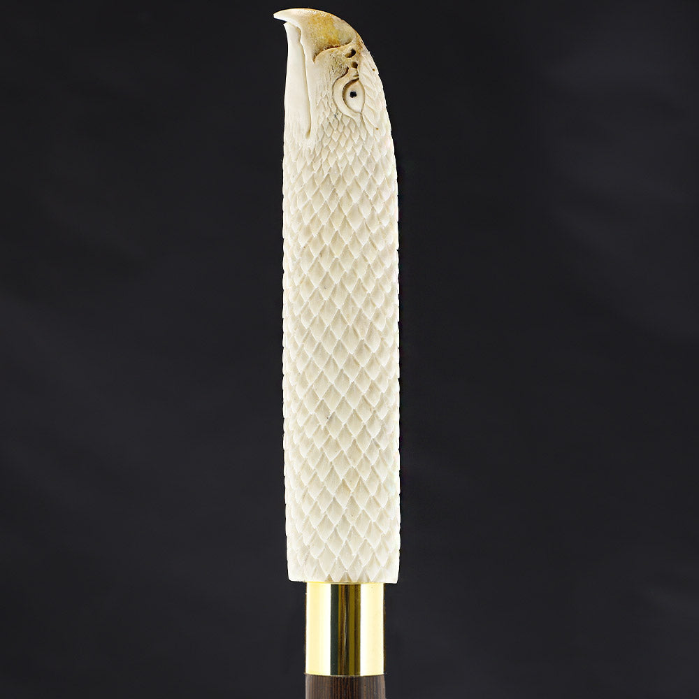 Courageous Eagle Bone Handle Walking Cane w/Custom Shaft and Collar Bone Handles - Tophatter Daily Deals