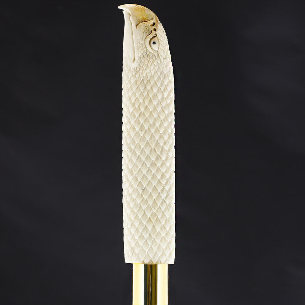 Courageous Eagle Bone Handle Walking Cane w/Custom Shaft and Collar Bone Handles - Tophatter Daily Deals