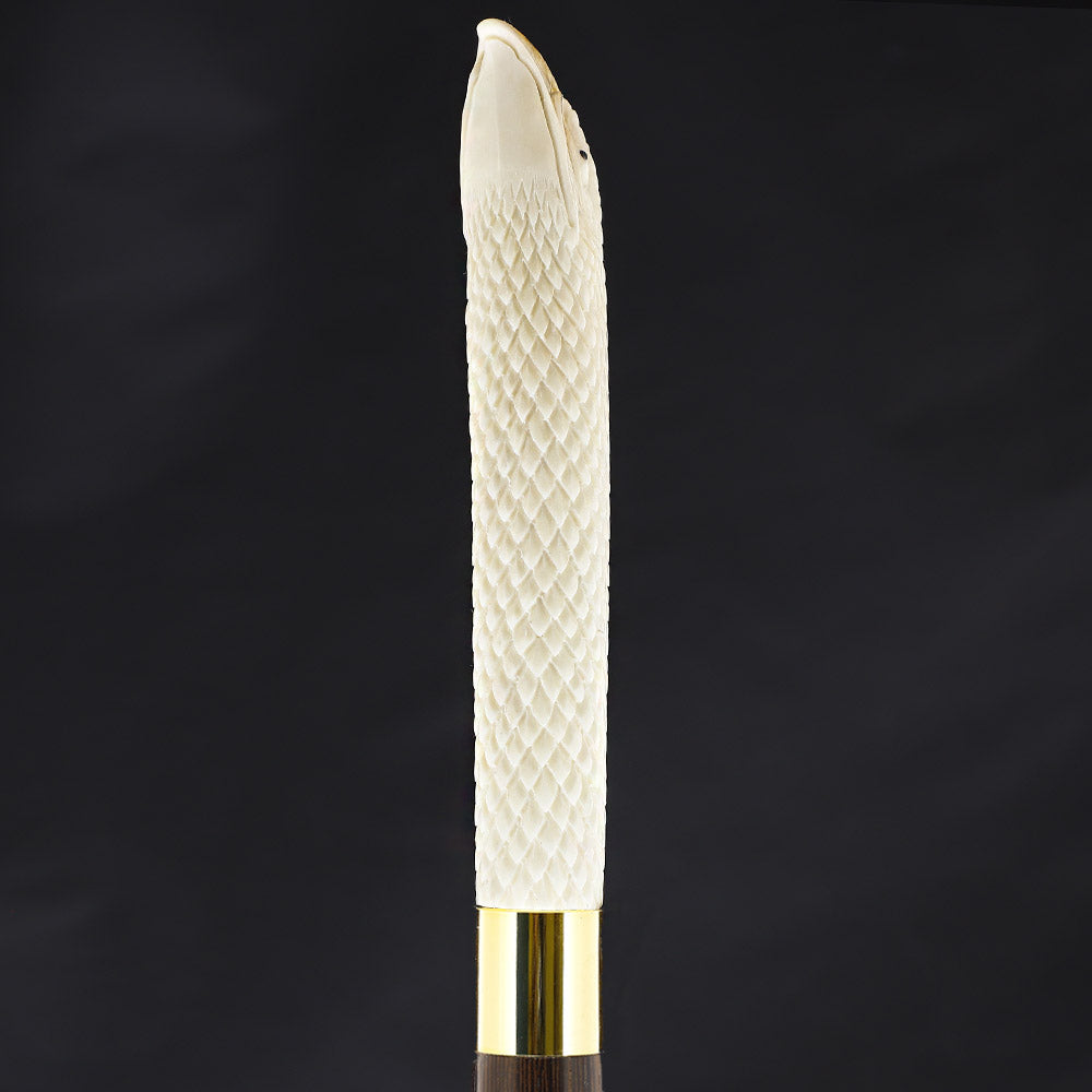 Courageous Eagle Bone Handle Walking Cane w/Custom Shaft and Collar Bone Handles - Tophatter Daily Deals