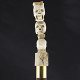 Hear, Speak & See No Evil Bone Handle Walking Cane w/Custom Shaft and Collar Bone Handles - Tophatter Daily Deals