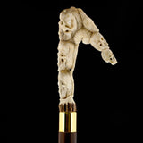 Cycle of Life Skull/Snake Bone Handle Walking Cane w/Custom Shaft and Collar Bone Handles - Tophatter Daily Deals