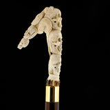 Cycle of Life Skull/Snake Bone Handle Walking Cane w/Custom Shaft and Collar Bone Handles - Tophatter Daily Deals