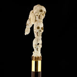 Cycle of Life Skull/Snake Bone Handle Walking Cane w/Custom Shaft and Collar Bone Handles - Tophatter Daily Deals
