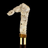 Carved Cycle of Life: Skull/Snake Bone Handle Cane - Limited Supply Bone Handles - Tophatter Daily Deals