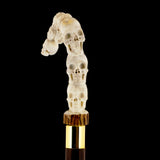 Carved Cycle of Life: Skull/Snake Bone Handle Cane - Limited Supply Bone Handles - Tophatter Daily Deals