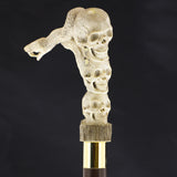 Cycle of Life Skull/Snake Bone Handle Walking Cane w/Custom Shaft and Collar Bone Handles - Tophatter Daily Deals