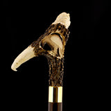 Warriors Eagle/Lion Bone Handle Walking Cane w/Custom Shaft and Collar Bone Handles - Tophatter Daily Deals