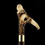 Warriors Eagle/Lion Bone Handle Walking Cane w/Custom Shaft and Collar Bone Handles - Tophatter Daily Deals