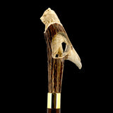 Command Attention: Warriors Eagle/Lion Bone Handle Walking Cane with Custom Shaft and Collar Bone Handles - Tophatter Daily Deals