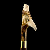 Command Attention: Warriors Eagle/Lion Bone Handle Walking Cane with Custom Shaft and Collar Bone Handles - Tophatter Daily Deals