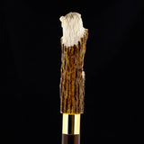 Experience Custom Luxury: Warriors Eagle/Lion Bone Handle Walking Cane with Collar Bone Handles - Tophatter Daily Deals