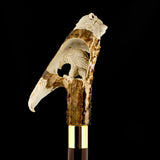Embrace Elegance: Eagle/Lion Bone Handle Walking Cane with Custom Shaft and Collar Bone Handles - Tophatter Daily Deals
