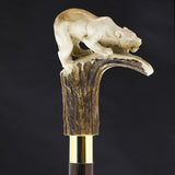 Prowling Panther Bone Handle Walking Cane w/Custom Shaft and Collar Bone Handles - Tophatter Daily Deals