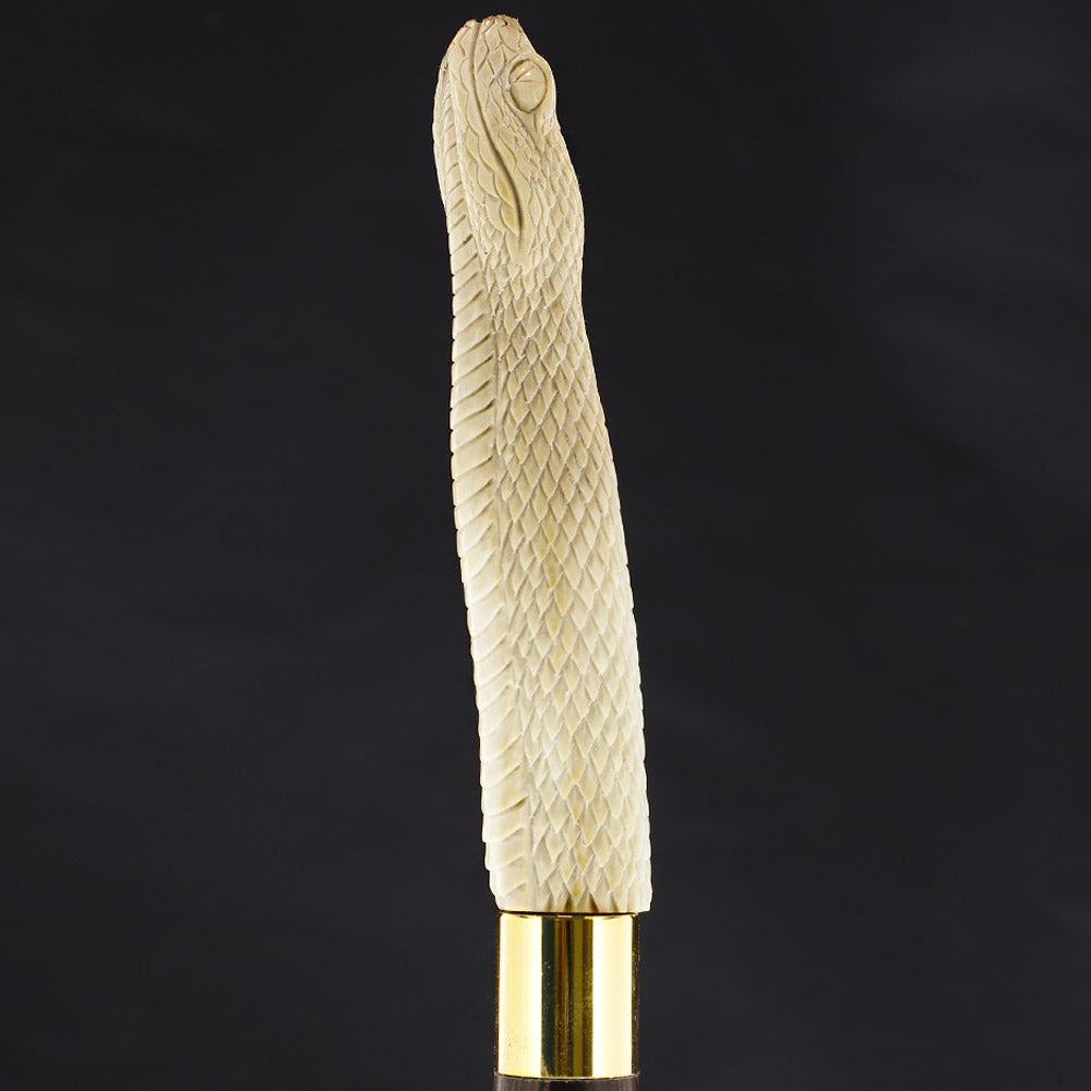 Traveling Snake Bone Handle Walking Cane w/Custom Shaft and Collar Bone Handles - Tophatter Daily Deals