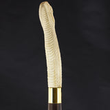 Traveling Snake Bone Handle Walking Cane w/Custom Shaft and Collar Bone Handles - Tophatter Daily Deals