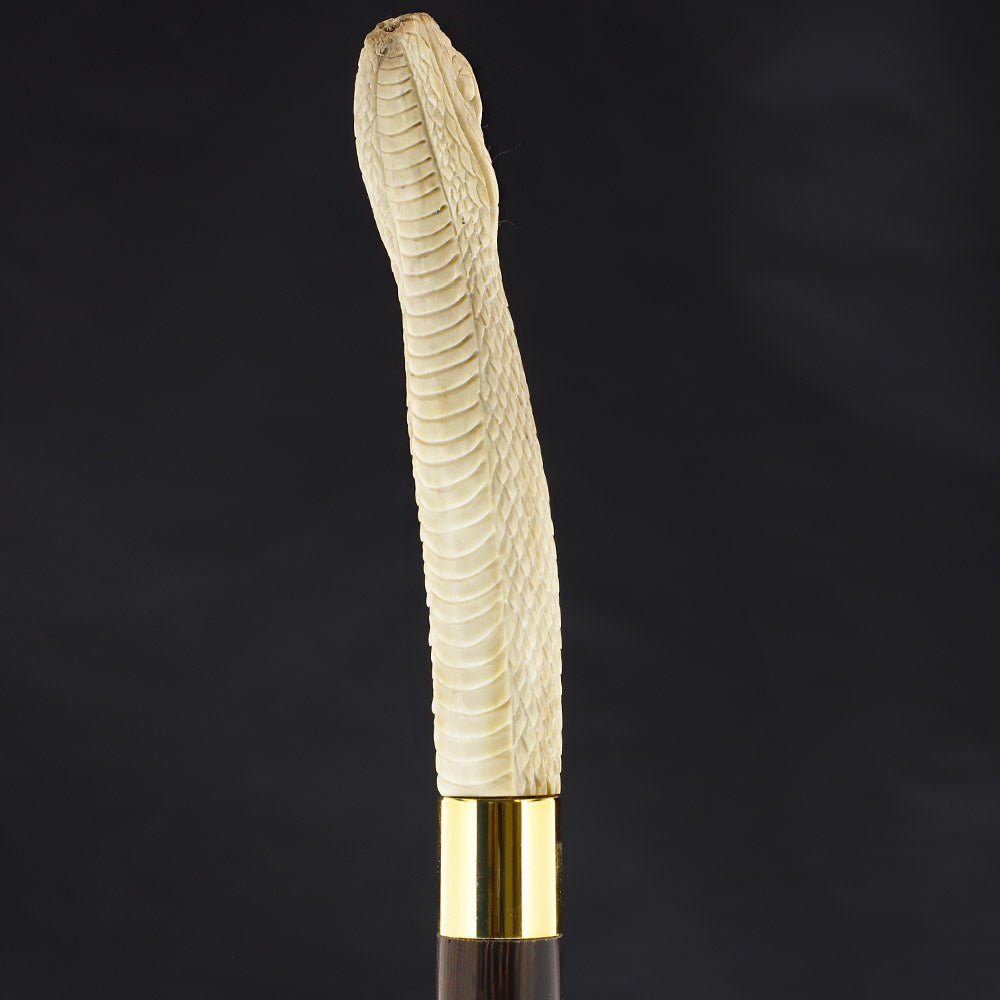 Traveling Snake Bone Handle Walking Cane w/Custom Shaft and Collar Bone Handles - Tophatter Daily Deals