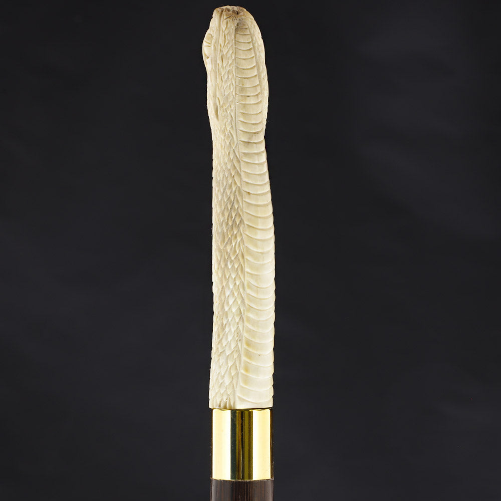 Traveling Snake Bone Handle Walking Cane w/Custom Shaft and Collar Bone Handles - Tophatter Daily Deals