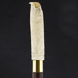 Gazing Eagle Bone Handle Walking Cane w/Custom Shaft and Collar Bone Handles - Tophatter Daily Deals