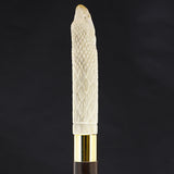Gazing Eagle Bone Handle Walking Cane w/Custom Shaft and Collar Bone Handles - Tophatter Daily Deals