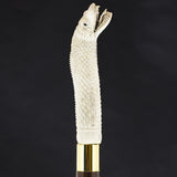 Hungry Snake Bone Handle Walking Cane w/Custom Shaft and Collar Bone Handles - Tophatter Daily Deals