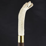 Hungry Snake Bone Handle Walking Cane w/Custom Shaft and Collar Bone Handles - Tophatter Daily Deals
