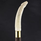 Hungry Snake Bone Handle Walking Cane w/Custom Shaft and Collar Bone Handles - Tophatter Daily Deals