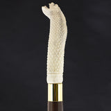 Hungry Snake Bone Handle Walking Cane w/Custom Shaft and Collar Bone Handles - Tophatter Daily Deals