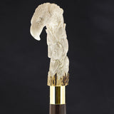 Natures Wildlife Pack Intricate Handcarved Bone Handle Collector Cane w/Custom Shaft and Collar Bone Handles - Tophatter Daily Deals