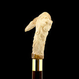 Natures Wildlife Pack Intricate Handcarved Bone Handle Collector Cane w/Custom Shaft and Collar Bone Handles - Tophatter Daily Deals