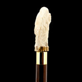 Natures Wildlife Pack Intricate Handcarved Bone Handle Collector Cane w/Custom Shaft and Collar Bone Handles - Tophatter Daily Deals