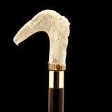 Natures Wildlife Pack Intricate Handcarved Bone Handle Collector Cane w/Custom Shaft and Collar Bone Handles - Tophatter Daily Deals