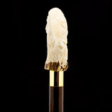 Natures Wildlife Pack Intricate Handcarved Bone Handle Collector Cane w/Custom Shaft and Collar Bone Handles - Tophatter Daily Deals