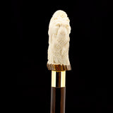 Natures Wildlife Pack Intricate Handcarved Bone Handle Collector Cane w/Custom Shaft and Collar Bone Handles - Tophatter Daily Deals