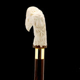 Natures Wildlife Pack Intricate Handcarved Bone Handle Collector Cane w/Custom Shaft and Collar Bone Handles - Tophatter Daily Deals