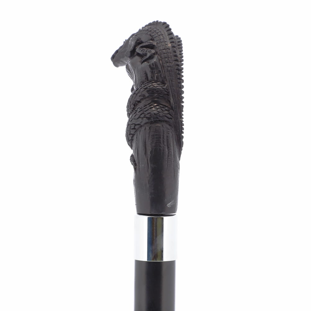 Carved Lizard Dark Buffalo Horn: Collector Cane - Limited Supply Bone Handles - Tophatter Daily Deals
