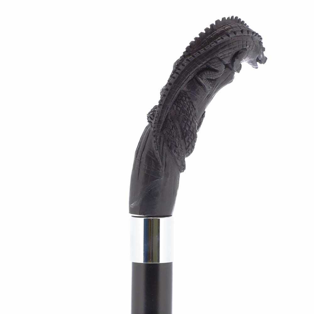 Carved Lizard Dark Buffalo Horn: Collector Cane - Limited Supply Bone Handles - Tophatter Daily Deals
