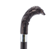 Lizard Carving Dark Buffalo Horn Bone Handle Collector Cane w/Custom Shaft and Collar Bone Handles - Tophatter Daily Deals