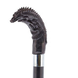 Lizard Carving Dark Buffalo Horn Bone Handle Collector Cane w/Custom Shaft and Collar Bone Handles - Tophatter Daily Deals