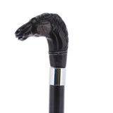 Horse Carving Dark Buffalo Horn Bone Handle Collector Cane w/Custom Shaft and Collar Bone Handles - Tophatter Daily Deals