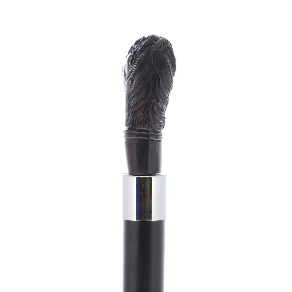 Horse Carving Dark Buffalo Horn Bone Handle Collector Cane w/Custom Shaft and Collar Bone Handles - Tophatter Daily Deals