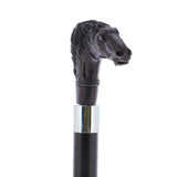 Horse Carving Dark Buffalo Horn Bone Handle Collector Cane w/Custom Shaft and Collar Bone Handles - Tophatter Daily Deals