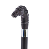 Horse Carving Dark Buffalo Horn Bone Handle Collector Cane w/Custom Shaft and Collar Bone Handles - Tophatter Daily Deals