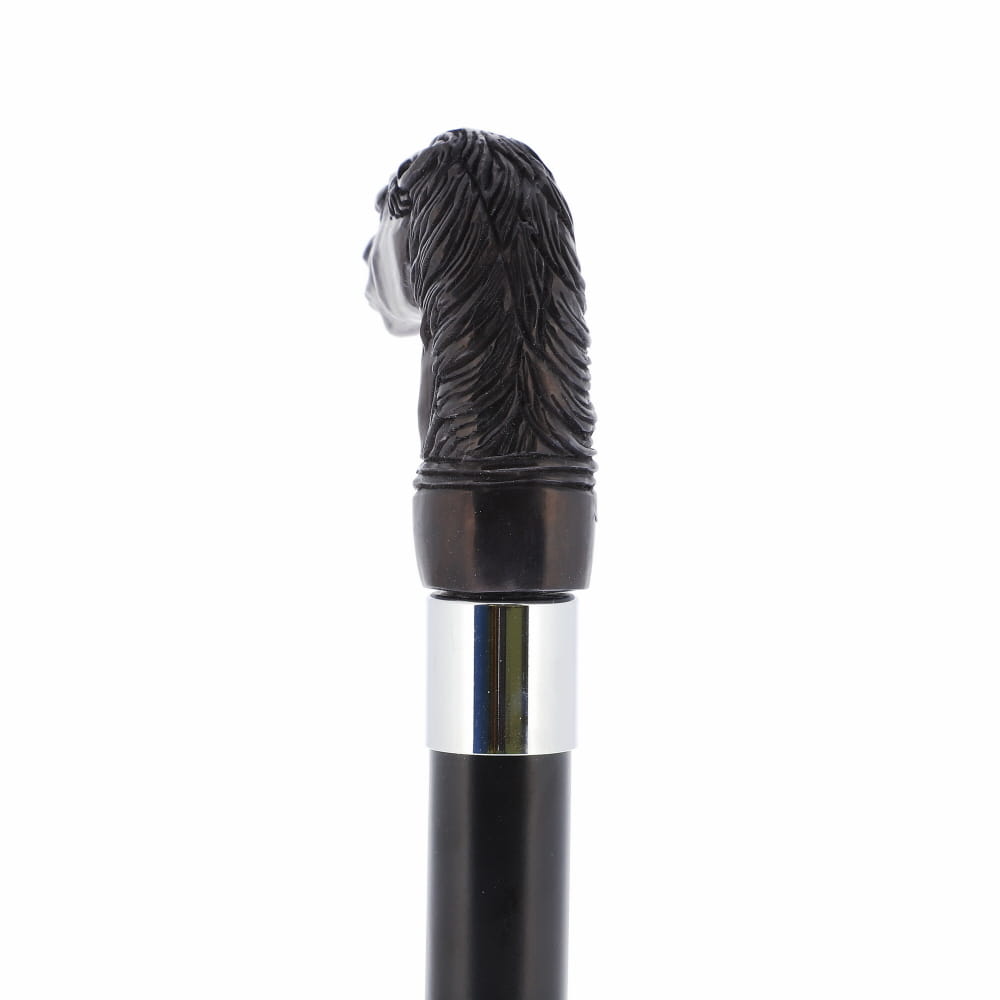 Horse Carving Dark Buffalo Horn Bone Handle Collector Cane w/Custom Shaft and Collar Bone Handles - Tophatter Daily Deals