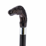 Horse Carving Dark Buffalo Horn Bone Handle Collector Cane w/Custom Shaft and Collar Bone Handles - Tophatter Daily Deals
