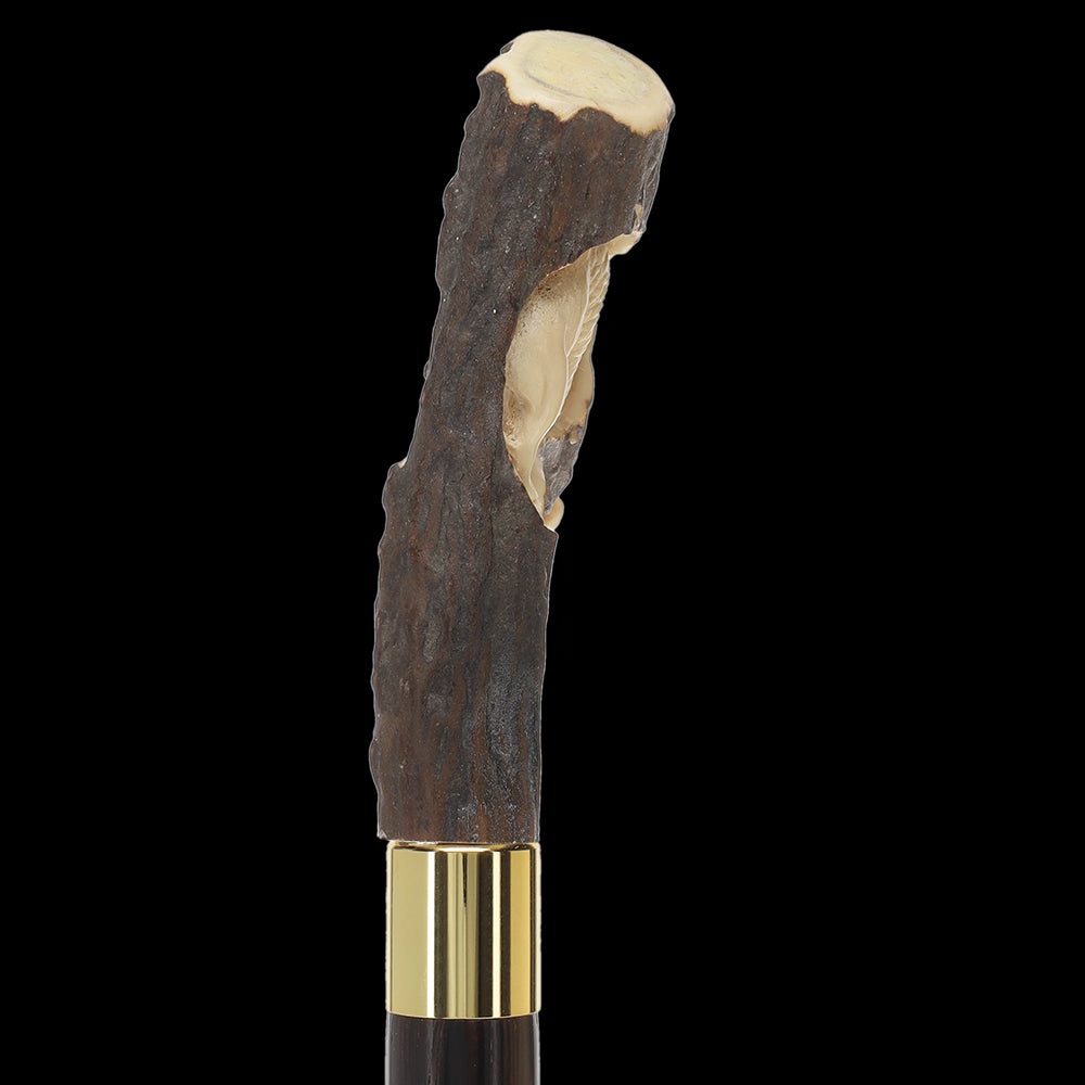 Carved Bison Antler Buffalo Bone: Collector Cane - Limited Supply Bone Handles - Tophatter Daily Deals